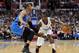 LOS ANGELES, CA - JANUARY 22: Eric Bledsoe #12 of the Los Angeles Clippers dribbles in front of Russell Westbrook #0 of the Oklahoma City Thunder during a 109-97 Thunder win at Staples Center on January 22, 2013 in Los Angeles, California. NOTE TO USER: User expressly acknowledges and agrees that, by downloading and or using this photograph, User is consenting to the terms and conditions of the Getty Images License Agreement. (Photo by Harry How/Getty Images)