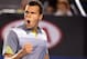 Jan 23, 2013; Melbourne, AUSTRALIA; Jo-Wilfried Tsonga (FRA) reacts during his match against Roger Federer (SUI) on day ten of the 2013 Australian Open at Melbourne Park. Mandatory Credit: Pierre Lahalle/Presse Sports via USA TODAY Sports