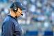 Nov 17, 2012; University Park, PA, USA; Penn State Nittany Lions head coach Bill O'Brien looks on from the sidelines during the fourth quarter against the Indiana Hoosiers at Beaver Stadium. Mandatory Credit: Rich Barnes-USA TODAY Sports