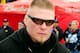 DAYTONA BEACH, FL - FEBRUARY 13: MMA fighter Brock Lesnar walks in the garage area during practice for the Daytona 500 at Daytona International Speedway on February 13, 2010 in Daytona Beach, Florida. (Photo by Sam Greenwood/Getty Images for NASCAR)