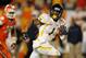 MIAMI GARDENS, FL - JANUARY 04: Tavon Austin #1 of the West Virginia Mountaineers scores a 37-yard touchdown reception in the third quarter against the Clemson Tigers during the Discover Orange Bowl at Sun Life Stadium on January 4, 2012 in Miami Gardens, Florida. (Photo by Streeter Lecka/Getty Images)