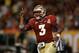 MIAMI GARDENS, FL - JANUARY 01: EJ Manuel #3 of the Florida State Seminoles celebrates after he scored a 9-yard rushing touchdown in the fourth quarter against the Northern Illinois Huskies during the Discover Orange Bowl at Sun Life Stadium on January 1, 2013 in Miami Gardens, Florida. (Photo by Streeter Lecka/Getty Images)