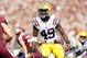 Oct 20, 2012; College Station, TX, USA; LSU Tigers defensive end Barkevious Mingo (49) rushes the passer against the Texas A&M Aggies in the second quarter at Kyle Field. Mandatory Credit: Brett Davis-USA TODAY Sports