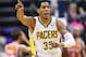 March 23, 2012; Indianapolis, IN, USA; Indiana Pacers small forward Danny Granger (33) motions to teammates against the Phoenix Suns at Bankers Life Fieldhouse. Phoenix defeated Indiana 113-111. Mandatory credit: Michael Hickey-USA TODAY Sports