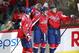 February 23, 2013; Washington, DC, USA; Washington Capitals left wing Alex Ovechkin (8) celebrates with teammates after scoring a goal against the New Jersey Devils in the second period at Verizon Center. Mandatory Credit: Geoff Burke-USA TODAY Sports