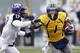 MORGANTOWN, WV - NOVEMBER 03: Tavon Austin #1 of the West Virginia Mountaineers carries the ball against the TCU Horned Frogs during the game on November 3, 2012 at Mountaineer Field in Morgantown, West Virginia. TCU defeated WVU in two overtimes 39-38. (Photo by Justin K. Aller/Getty Images)