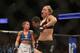 ANAHEIM, CA - FEBRUARY 23: Ronda Rousey celebrates her UFC Bantamweight Title over Liz Carmouche at Honda Center on February 23, 2013 in Anaheim, California. (Photo by Jeff Gross/Getty Images)