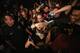 ANAHEIM, CA - FEBRUARY 23: Ronda Rousey celebrates her UFC Bantamweight Title over Liz Carmouche with fans at Honda Center on February 23, 2013 in Anaheim, California. (Photo by Jeff Gross/Getty Images)
