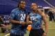 Feb 24, 2013; Indianapolis, IN, USA; Tennessee Volunteers wide receiver Cordarrelle Patterson (24) and Louisiana Tech wide receiver Quinton Patton (25) take a photo together while waiting to do the vertical jump during the NFL Combine at Lucas Oil Stadium. Mandatory Credit: Brian Spurlock-USA TODAY Sports