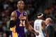 DENVER, CO - DECEMBER 26: Kobe Bryant #24 of the Los Angeles Lakers looks on during a break in the action against the Denver Nuggets at Pepsi Center on December 26, 2012 in Denver, Colorado. The Nuggets defeated the Lakers 126-114. NOTE TO USER: User expressly acknowledges and agrees that, by downloading and or using this photograph, User is consenting to the terms and conditions of the Getty Images License Agreement. (Photo by Doug Pensinger/Getty Images)