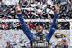 DAYTONA BEACH, FL - FEBRUARY 24: Jimmie Johnson, driver of the #48 Lowe's Chevrolet, celebrates in victory lane after winning the NASCAR Sprint Cup Series Daytona 500 at Daytona International Speedway on February 24, 2013 in Daytona Beach, Florida. (Photo by Chris Graythen/Getty Images)