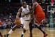 Feb 13, 2013; Boston, Massachusetts, USA; Boston Celtics forward Jeff Green (8) drives against Chicago Bulls small forward Luol Deng (9) during the fourth quarter at TD Banknorth Garden. The Boston Celtics won 71-69. Mandatory Credit: Greg M. Cooper-USA TODAY Sports