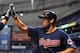 ST. PETERSBURG, FL - JULY 16: Outfielder Johnny Damon #33 of the Cleveland Indians scores after a double against the Tampa Bay Rays July 16, 2012 at Tropicana Field in St. Petersburg, Florida. (Photo by Al Messerschmidt/Getty Images)