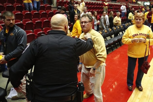 After Loss to Kansas, Angry Iowa State Fan Rushes Court