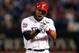 ARLINGTON, TX - OCTOBER 05: Elvis Andrus #1 of the Texas Rangers reacts after he hit a single in the bottom of the first inning against the Baltimore Orioles uring the American League Wild Card playoff game at Rangers Ballpark in Arlington on October 5, 2012 in Arlington, Texas. (Photo by Ronald Martinez/Getty Images)