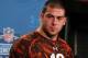 Feb 21, 2013; Indianapolis, IN, USA; Central Michigan offensive lineman Eric Fisher speaks at a press conference during the 2013 NFL Combine at Lucas Oil Stadium. Mandatory Credit: Brian Spurlock-USA TODAY Sports