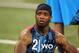 Feb 24, 2013; Indianapolis, IN, USA; West Virginia Mountaineers wide receiver Tavon Austin warms up before running the 40 yard dash during the NFL Combine at Lucas Oil Stadium. Mandatory Credit: Brian Spurlock-USA TODAY Sports
