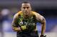 INDIANAPOLIS, IN - FEBRUARY 26: Dee Milliner of the University of Alabama works out during the 2013 NFL Combine at Lucas Oil Stadium on February 26, 2013 in Indianapolis, Indiana. (Photo by Joe Robbins/Getty Images)