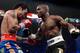 LAS VEGAS, NV - JUNE 09: (R-L) Timothy Bradley prepares to deliver a left against Manny Pacquiao during their WBO welterweight title fight at MGM Grand Garden Arena on June 9, 2012 in Las Vegas, Nevada. (Photo by Kevork Djansezian/Getty Images)
