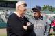 March 11, 2011; Jupiter, FL, USA; NFL former coach Bill Parcells talks with Detroit Tigers manager Jim Leyland (10) before the game between the Tigers and the St. Louis Cardinals during spring training at Roger Dean Stadium. The Tigers defeated the Cardinals 7-4. Mandatory Credit: Scott Rovak-USA TODAY Sports