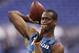 INDIANAPOLIS, IN - FEBRUARY 24: Geno Smith of West Virginia throws during the 2013 NFL Combine at Lucas Oil Stadium on February 24, 2013 in Indianapolis, Indiana. (Photo by Joe Robbins/Getty Images)