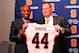 Jan 11, 2013; Syracuse, NY, USA; Syracuse Orange director of athletics Dr. Daryl Gross (left) and head coach Scott Shafer (right) pose for a photo following a press conference at the Iocolano-Petty Football Wing. Mandatory Credit: Rich Barnes-USA TODAY Sports