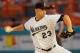 MIAMI GARDENS, FL - SEPTEMBER 27: Javier Vazquez #23 of the Florida Marlins during a game against the Washington Nationals at Sun Life Stadium on September 27, 2011 in Miami Gardens, Florida. (Photo by Mike Ehrmann/Getty Images)