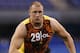 INDIANAPOLIS, IN - FEBRUARY 23: Lane Johnson of Oklahoma participates during the 2013 NFL Combine at Lucas Oil Stadium on February 23, 2013 in Indianapolis, Indiana. (Photo by Joe Robbins/Getty Images)