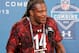 Feb 23, 2013; Indianapolis, IN, USA; Georgia Bulldogs linebacker Jarvis Jones speaks at a press conference during the 2013 NFL Combine at Lucas Oil Stadium. Credit: Pat Lovell-USA TODAY Sports