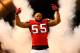 ATLANTA, GA - JANUARY 20: Defensive end John Abraham #55 of the Atlanta Falcons is introduced before the Falcons take on the San Francisco 49ers in the NFC Championship game at the Georgia Dome on January 20, 2013 in Atlanta, Georgia. (Photo by Kevin C. Cox/Getty Images)
