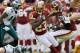 WASHINGTON, DC - NOVEMBER 18: Cornerback DeAngelo Hall #23 of the Washington Redskins rushes the ball after intercepting a Philadelphia Eagles pass during the first quarter at FedEx Field on November 18, 2012 in Washington, DC. (Photo by Rob Carr/Getty Images)