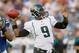 ORCHARD PARK, NY - AUGUST 27: David Garrard #9 of the Jacksonville Jaguars throws against the Jacksonville Jaguars at Ralph Wilson Stadium on August 27, 2011 in Orchard Park, New York. (Photo by Rick Stewart/Getty Images)