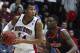 Jan 26, 2013; Moraga, CA, USA; Saint Mary's Gaels guard Stephen Holt (14) controls the ball against Pepperdine Waves guard Atif Russell (11) during the second half at McKeon Pavilion. The Saint Mary's Gaels defeated the Pepperdine Waves 84-72. Mandatory Credit: Kelley L Cox-USA TODAY Sports