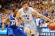 DURHAM, NC - NOVEMBER 09: Ryan Kelly #34 of the Duke Blue Devils drives toward the hoop against Devonta White #12 of the Georgia State Panthers at Cameron Indoor Stadium on November 9, 2012 in Durham, North Carolina. (Photo by Lance King/Getty Images)