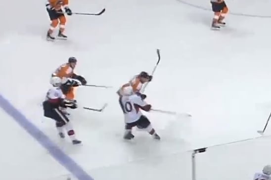 VIDEO: Flyers' Harry Zolnierczyk Ejected for Hit on Mike Lundin