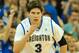 OMAHA, NE - JANUARY 5: Doug McDermott #3 of the Creighton Bluejays reacts after scoring against the Indiana State Sycamores during their game at the CenturyLink Center on January 5, 2013 in Omaha, Nebraska. Creighton defeated Indiana State 79-66. (Photo by Eric Francis/Getty Images)