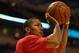 CHICAGO, IL - FEBRUARY 28: Derrick Rose #1 of the Chicago Bulls shoots while working out before the Bulls take on the Phildelphia 76ers at the United Center on February 28, 2013 in Chicago, Illinois. NOTE TO USER: User expressly acknowledges and agrees that, by downloading and or using this photograph, User is consenting to the terms and conditions of the Getty Images License Agreement. (Photo by Jonathan Daniel/Getty Images)