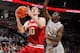 COLUMBUS, OH - FEBRUARY 10: Cody Zeller #40 of the Indiana Hoosiers drives to the hoop to lay in the ball past the defense of Shannon Scott #3 of the Ohio State Buckeyes in the first half on February 10, 2013 at Value City Arena in Columbus, Ohio. (Photo by Jamie Sabau/Getty Images)