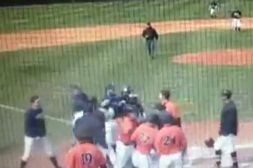 Pitcher Forgets He Is Playing Baseball, Tackles Runner Trying to Score