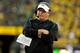 EUGENE, OR - SEPTEMBER 1: Head coach Chip Kelly of the Oregon Ducks during the second quarter against the Arkansas State Red Wolves on September 1, 2012 at Autzen Stadium in Eugene, Oregon. (Photo by Craig Mitchelldyer/Getty Images)