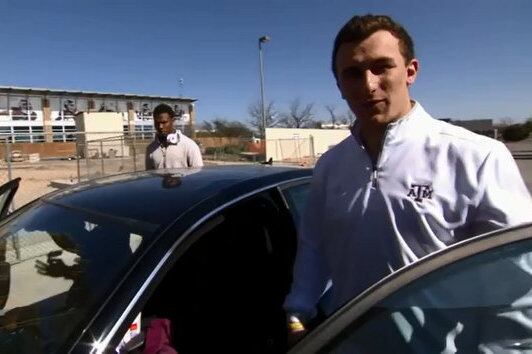 Johnny Manziel Drives Away in a Pretty Sweet Ride for an ESPN Segment