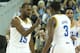 LOS ANGELES, CA - MARCH 02: Shabazz Muhammad #15 and Jordan Adams #3 of the UCLA Bruins celebrate in the game against the Arizona Wildcats at Pauley Pavilion on March 2, 2013 in Los Angeles, California. UCLA won 74-69. (Photo by Stephen Dunn/Getty Images)