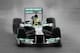 Mercedes practicing in the wet.