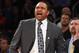 NEW YORK, NY - FEBRUARY 27: Mark Jackson of the Golden State Warriors argues a call during the game against the New York Knicks at Madison Square Garden on February 27, 2013 in New York City. NOTE TO USER: User expressly acknowledges and agrees that, by downloading and/or using this photograph, user is consenting to the terms and conditions of the Getty Images License Agreement. The Knicks defeated the Warriors 109-105. (Photo by Bruce Bennett/Getty Images)