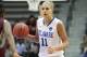 Mar 18, 2012; Little Rock, AR, USA; Delaware Blue Hens guard Elena Delle Donne (11) looks for an opening against the UALR Trojans during the second half in the first round of the 2012 NCAA women's basketball tournament at Jack Stephens Center. Delaware defeated UALR 73-42. Mandatory Credit: Nelson Chenault-USA TODAY Sports