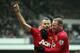 LONDON, ENGLAND - FEBRUARY 23: Ryan Giggs of Manchester United celebrates a goal with Wayne Rooney during the Barclays Premier League match between Queens Park Rangers and Manchester United at Loftus Road on February 23, 2013 in London, England. (Photo by Ian Walton/Getty Images)
