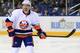 Feb 23, 2013; Buffalo, NY, USA; New York Islanders defenseman Lubomir Visnovsky (11) during the game against the Buffalo Sabres at the First Niagara Center. Islanders beat the Sabres 4-0. Mandatory Credit: Kevin Hoffman-USA TODAY Sports