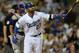 LOS ANGELES, CA - SEPTEMBER 29: Matt Kemp #27 of the Los Angeles Dodgers watches his second solo home run of the game in the eighth inning against the Colorado Rockies on September 29, 2012 at Dodger Stadium in Los Angeles, California. (Photo by Stephen Dunn/Getty Images)