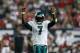 ATLANTA, GA - SEPTEMBER 18: Michael Vick #7 of the Philadelphia Eagles reacts after a touchdown against the Atlanta Falcons at Georgia Dome on September 18, 2011 in Atlanta, Georgia. (Photo by Kevin C. Cox/Getty Images)