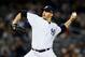 NEW YORK, NY - OCTOBER 13: Andy Pettitte #46 of the New York Yankees throws a pitch against the Detroit Tigers during Game One of the American League Championship Series at Yankee Stadium on October 13, 2012 in the Bronx borough of New York City, New York. (Photo by Al Bello/Getty Images)